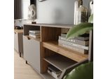 Vicco Credenza Marelle, 140 X 81.3 Cm Con 2 Porte, Greige/Rovere Artigianale