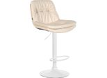 Sgabello Da Bar - Sgabello - Elevato Comfort Di Seduta - Di Facile Manutenzione - Moderno E Regolabile | Colore: Crema | Materiale Base: Metallo Bianco Opaco
