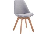 Sedia Da Pranzo Con Rivestimento In Tessuto - Sedia Per Visitatori - Seduta Confortevole - Struttura In Legno Di Faggio | Colore: Grigio | Colore Abbigliamento: Naturale
