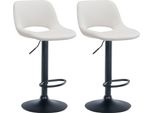 Set Di 2 Sgabelli Da Bar In Velluto - Sgabello Da Bar - Regolabile In Altezza E Girevole A 360° | Colore: Crema | Materiale Del Telaio: Metallo Nero Opaco