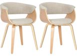 Set Di 2 Sedie Da Pranzo - Sedie Con Schienale - Design Ergonomico, Tessuto Elegante | Colore: Naturale/Crema