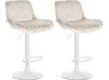 Set Di 2 Sgabelli Da Bar Bianchi - Sgabello Da Bar - Elevato Comfort Di Seduta | Colore: Crema | Materiale: Morbido