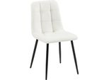 Sedia Da Pranzo In Pelle Finta - Sedia - Rivestimento Di Facile Manutenzione, Elevato Comfort Di Seduta | Colore: Bianco
