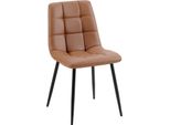 Sedia Da Pranzo In Pelle Finta - Sedia - Rivestimento Di Facile Manutenzione, Elevato Comfort Di Seduta | Colore: Marrone Scuro