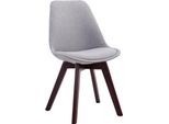 Sedia Da Pranzo Con Rivestimento In Tessuto - Sedia Per Visitatori - Seduta Confortevole - Struttura In Legno Di Faggio | Colore: Grigio | Colore Base: Noce