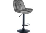 Sgabello Kunstleer - Sgabello - Elevato Comfort Di Seduta - Facile Da Pulire - Moderno E Regolabile | Colore: Grigio | Materiale Telaio: Metallo Nero Opaco