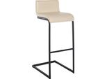 Sgabello Da Bar Moderno Nero - Sgabello Da Bistrot - Design Ergonomico, Di Facile Manutenzione In Pelle Finta | Colore: Crema | Materiale: Pelle Finta