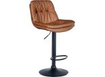 Sgabello Da Bar - Sgabello - Elevato Comfort Di Seduta - Facile Da Pulire - Moderno E Regolabile | Colore: Marrone Chiaro | Materiale Telaio: Metallo Nero Opaco