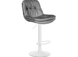 Sgabello Da Bar Kunstleer - Sgabello - Elevato Comfort Di Seduta - Facile Da Pulire - Moderno E Regolabile | Colore: Grigio | Materiale Base: Metallo Bianco Opaco