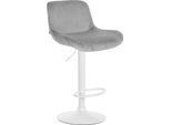 Sgabello Moderno Da Bar Bianco - Sgabello Dal Design Confortevole - Regolabile In Altezza E Girevole A 360° | Colore: Grigio | Materiale: Morbido