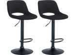 Set Di 2 Sgabelli Da Bar In Velluto - Sgabello Da Bar - Regolabile In Altezza E Girevole A 360° | Colore: Nero | Materiale Del Telaio: Metallo Nero Opaco