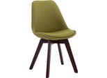 Sedia Da Pranzo Con Rivestimento In Tessuto - Sedia Per Visitatori - Seduta Confortevole - Struttura In Legno Di Faggio | Colore: Verde | Colore Base: Noce