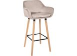 Sgabello Da Bar Con Rivestimento Morbido - Sgabello Alto - Sedia Ergonomica Comfort, Struttura In Legno Di Faggio | Colore: Crema