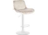 Sgabello Moderno Da Bar Bianco - Sgabello Dal Design Confortevole - Regolabile In Altezza E Girevole A 360° | Colore: Crema | Materiale: Morbido