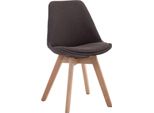 Sedia Da Pranzo Con Rivestimento In Tessuto - Sedia Per Visitatori - Seduta Confortevole - Struttura In Legno Di Faggio | Colore: Grigio Scuro. Colore Del Tessuto: Naturale