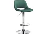 Sgabello Da Bar In Velluto - Sgabello Alto - Regolabile In Altezza E Girevole Per Un Maggiore Comfort | Colore: Verde | Materiale Base: Metallo Cromato