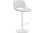 Sgabello Da Bar In Velluto - Sgabello Alto - Regolabile In Altezza E Girevole Per Un Maggiore Comfort | Colore: Crema | Materiale Base: Metallo Bianco Opaco