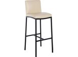 Sgabello Da Bar, Sgabello, Schienale - Comfort Moderno In Pelle Finta O Tessuto | Colore: Crema | Materiale: Pelle Finta