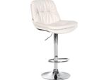 Sgabello Da Bar Kunstleer - Sgabello - Elevato Comfort Di Seduta - Facile Da Pulire - Moderno E Regolabile | Colore: Bianco | Materiale Base: Metallo Effetto Cromato