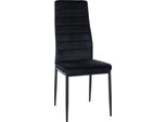 Sedia Da Pranzo - Sedia Da Cucina - Elevato Comfort Di Seduta, Robusta Struttura In Metallo | Colore: Nero | Materiale: Morbido