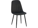 Sedia Da Pranzo Con Rivestimento In Velluto - Sedia Da Cucina - Elevato Comfort, Struttura In Metallo Nero | Colore: Nero