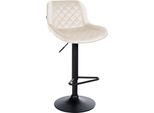 Sgabello Da Bar - Sgabello Da Cucina - Girevole A 360°, Regolabile In Altezza, Seduta Confortevole - Similcuoio/Velluto | Colore: Crema | Materiale: Morbido