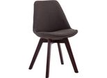 Sedia Da Pranzo Con Rivestimento In Tessuto - Sedia Per Visitatori - Seduta Confortevole - Struttura In Legno Di Faggio | Colore: Grigio Scuro, Base: Noce