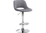 Sgabello Da Bar In Velluto - Sgabello Alto - Regolabile In Altezza E Girevole Per Un Maggiore Comfort | Colore: Grigio Scuro. Materiale Base: Metallo Cromato
