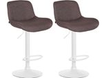 Set Di 2 Sgabelli Da Bar Bianchi - Sgabello Da Bar - Elevato Comfort Di Seduta | Colore: Marrone Scuro | Materiale: Polvere