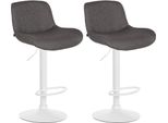 Set Di 2 Sgabelli Da Bar Bianchi - Sgabello Da Bar - Elevato Comfort Di Seduta | Colore: Grigio Scuro, Materiale: Polvere