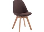 Sedia Da Pranzo Con Rivestimento In Tessuto - Sedia Per Visitatori - Seduta Confortevole - Struttura In Legno Di Faggio | Colore: Marrone | Colore Abbigliamento: Naturale