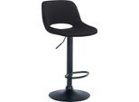 Sgabello Da Bar In Velluto - Sgabello Alto - Regolabile In Altezza E Girevole Per Un Maggiore Comfort | Colore: Nero | Materiale Del Telaio: Metallo Nero Opaco
