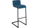 Sgabello Da Bar Moderno Nero - Sgabello Da Bistrot - Design Ergonomico, Facile Da Mantenere In Pelle Finta | Colore: Blu | Materiale: Polvere