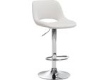 Sgabello Da Bar In Velluto - Sgabello Alto - Regolabile In Altezza E Girevole Per Un Maggiore Comfort | Colore: Crema | Materiale Base: Metallo Cromato