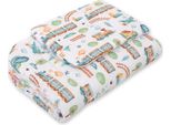 Set Culla 2 Pezzi, Comfort Extra Morbido, Strascico Turchese, 100 % Cotone