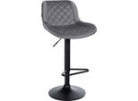 Sgabello Da Bar - Sgabello Da Cucina - Girevole A 360°, Regolabile In Altezza, Seduta Confortevole - Pelle Finta/Velluto | Colore: Grigio Scuro. Materiale: Morbido