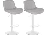 Set Di 2 Sgabelli Da Bar Bianchi - Sgabello Da Bar - Elevato Comfort Di Seduta | Colore: Grigio Chiaro, Materiale: Polvere