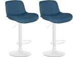 Set Di 2 Sgabelli Da Bar Bianchi - Sgabello Da Bar - Elevato Comfort Di Seduta | Colore: Blu | Materiale: Polvere