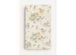 Lenzuolo A Pieghe 120 X 60 Cm In Cotone - Lenzuolo A Pieghe - Morbido E Sicuro Per I Letti Dei Bambini - Clematis Su Beige