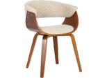 Sedia Da Pranzo - Sedia Dal Design Moderno - Elevato Comfort Di Seduta | Colore: Crema | Colore Base: Noce