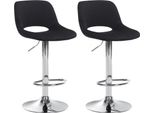 Set Di 2 Sgabelli Da Bar In Velluto - Sgabello Da Bar Regolabile In Altezza E Girevole A 360° | Colore: Nero | Materiale Base: Metallo Cromato