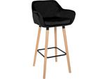 Sgabello Da Bar Con Rivestimento Morbido - Sgabello Alto - Sedia Ergonomica E Confortevole, Struttura In Legno Di Faggio | Colore: Nero