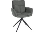 Sedia Da Pranzo Moderna - Stile Poltrona - Seduta Confortevole Con Funzione Girevole A 180° | Colore: Grigio
