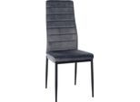 Sedia Da Pranzo - Sedia Da Cucina - Elevato Comfort Di Seduta, Robusta Struttura In Metallo | Colore: Grigio | Materiale: Morbido