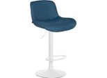 Moderno Sgabello Da Bar Bianco - Sgabello Dal Design Confortevole - Regolabile In Altezza E Ruotabile A 360° | Colore: Blu | Materiale: Polvere