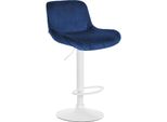 Sgabello Moderno Da Bar Bianco - Sgabello Dal Design Confortevole - Regolabile In Altezza E Girevole A 360° | Colore: Blu | Materiale: Morbido