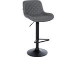 Sgabello Da Bar - Sgabello Da Cucina - Girevole A 360°, Regolabile In Altezza, Seduta Confortevole - Pelle Finta/Velluto | Colore: Grigio | Materiale: Pelle Finta