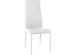 Sedia Da Pranzo - Sedia Da Cucina - Elevato Comfort Di Seduta, Robusta Struttura In Metallo | Colore: Bianco | Materiale: Pelle Finta