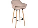 Sgabello Da Bar Con Rivestimento Morbido - Sgabello Alto - Sedia Ergonomica E Confortevole, Struttura In Legno Di Faggio | Colore: Grigio Chiaro