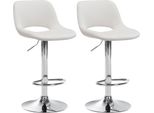 Set Di 2 Sgabelli Da Bar In Velluto - Sgabello Da Bar Regolabile In Altezza E Girevole A 360° | Colore: Crema | Materiale Base: Metallo Cromato